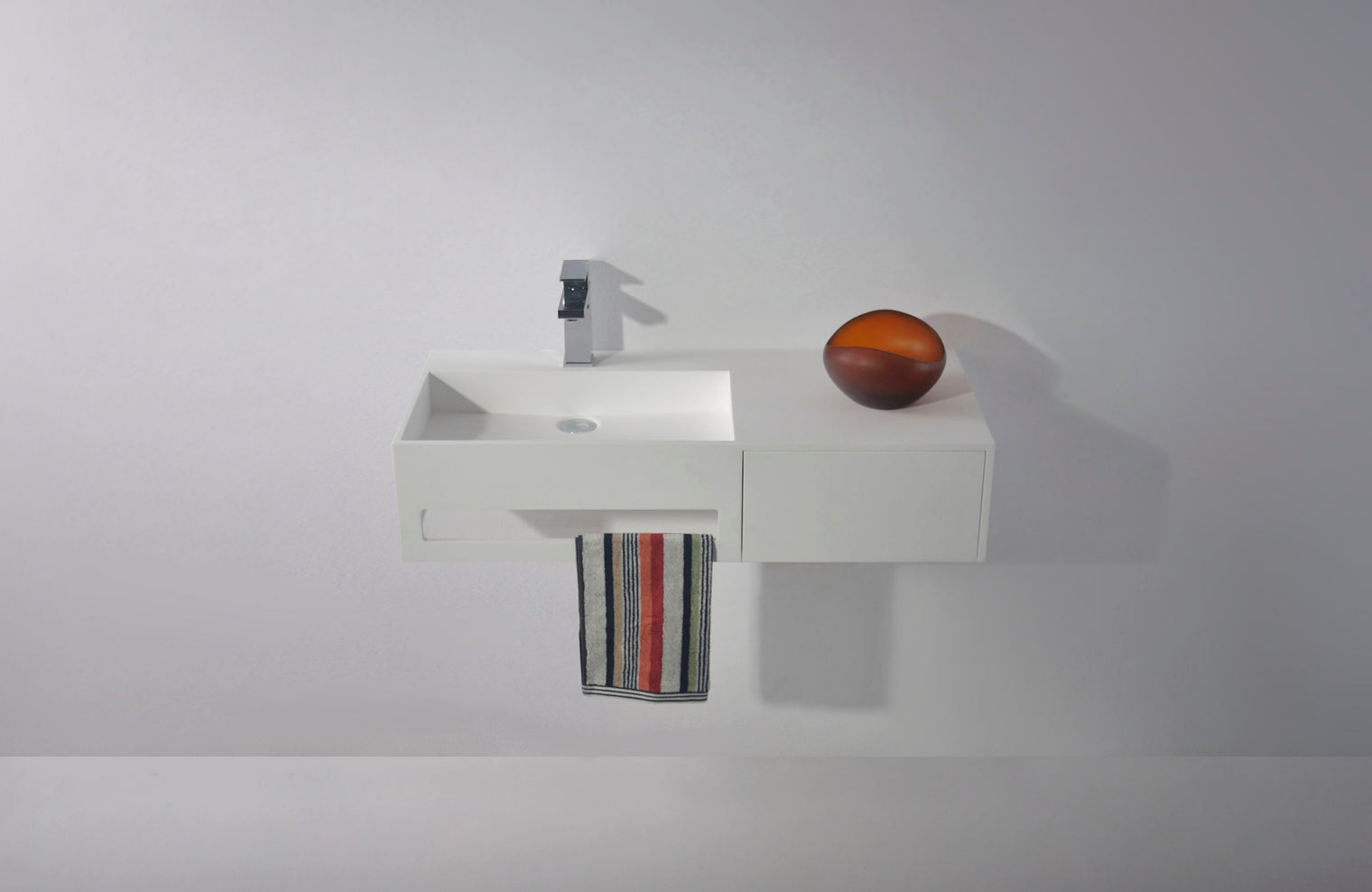 Pure WM 90L w/drawer-WALL MOUNT WASHBASINS-訂造一體無縫洗手盆,Tailor made Washbasins,waterbasin hk, 浴室物料,浴室裝修,訂造洗手盆,浴室翻新,Bathroomware ,Bespoke bathroom,浴室配件,訂造浴室潔具,訂造浴室傢俬,香港 浴室設計 公司,best custom bathroom furniture HK, Infinite Bath