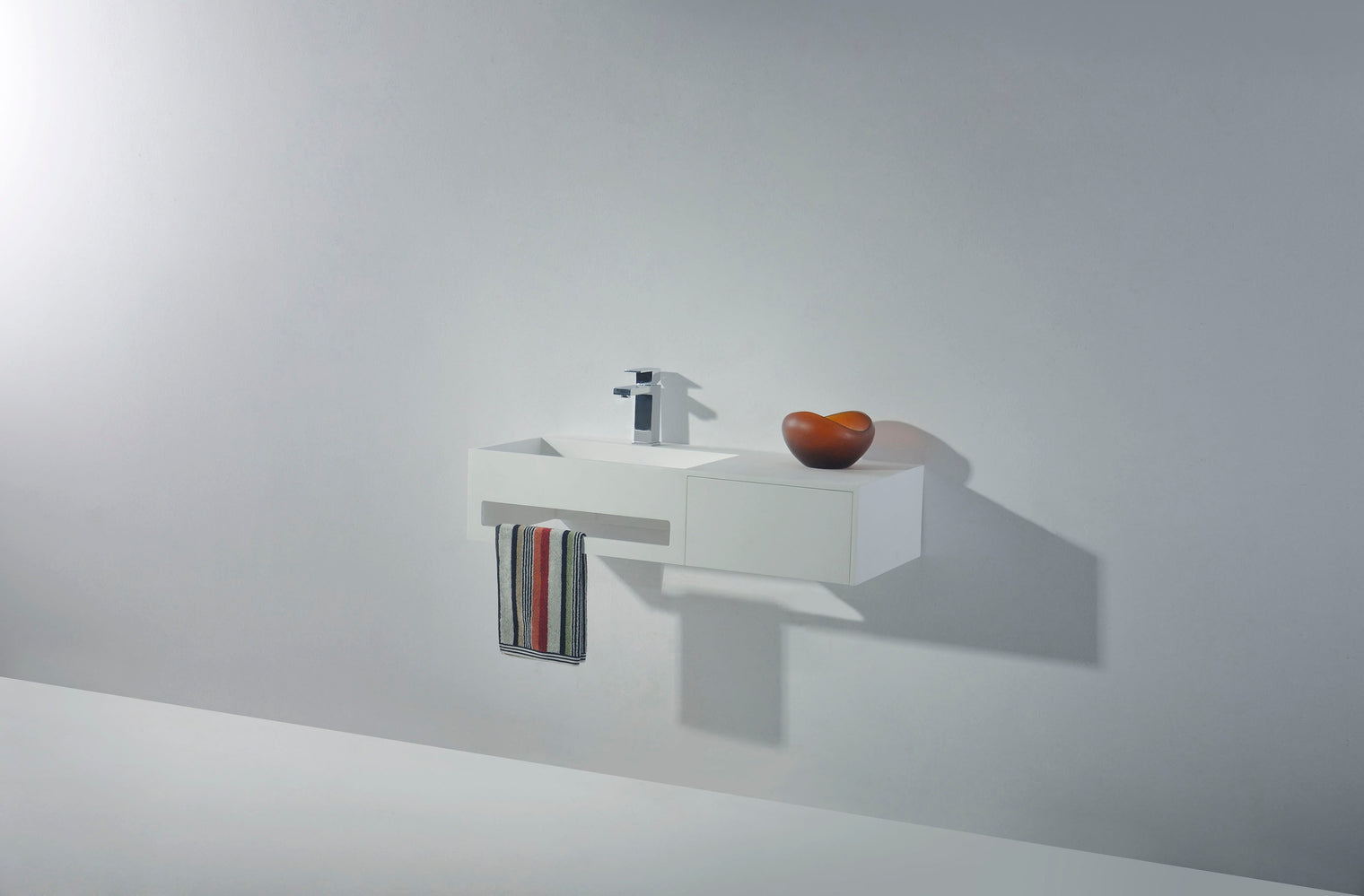 Pure WM 90L w/drawer-WALL MOUNT WASHBASINS-訂造一體無縫洗手盆,Tailor made Washbasins,waterbasin hk, 浴室物料,浴室裝修,訂造洗手盆,浴室翻新,Bathroomware ,Bespoke bathroom,浴室配件,訂造浴室潔具,訂造浴室傢俬,香港 浴室設計 公司,best custom bathroom furniture HK, Infinite Bath