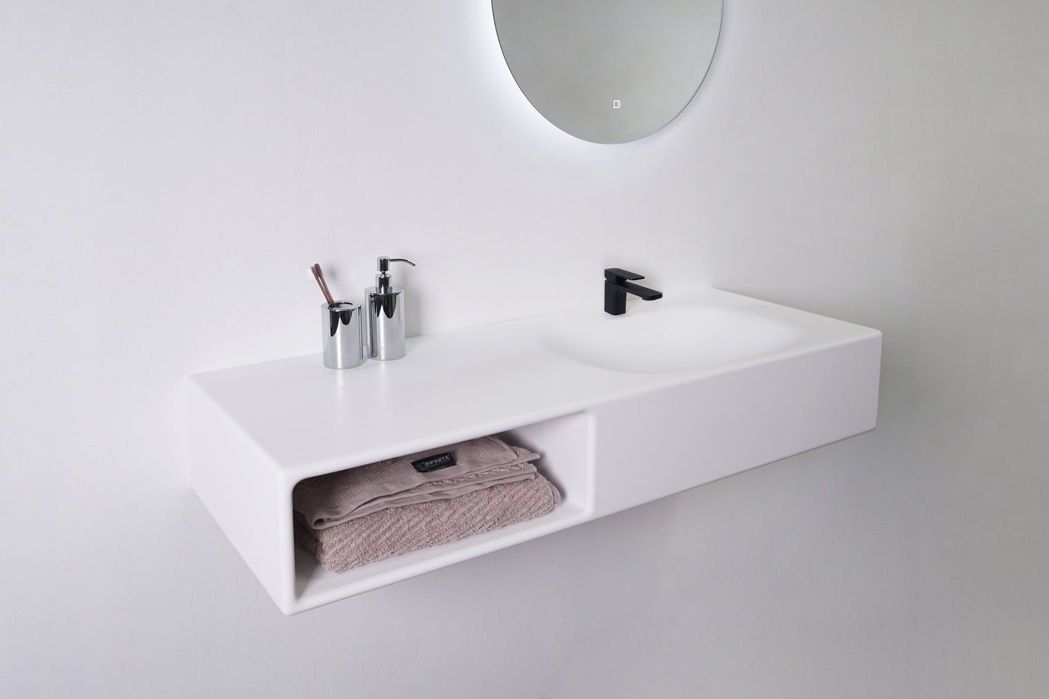 Spio WM 120R w/Shelf-WALL MOUNT WASHBASINS-訂造一體無縫洗手盆,Tailor made Washbasins,waterbasin hk, 浴室物料,浴室裝修,訂造洗手盆,浴室翻新,Bathroomware ,Bespoke bathroom,浴室配件,訂造浴室潔具,訂造浴室傢俬,香港 浴室設計 公司,best custom bathroom furniture HK, Infinite Bath