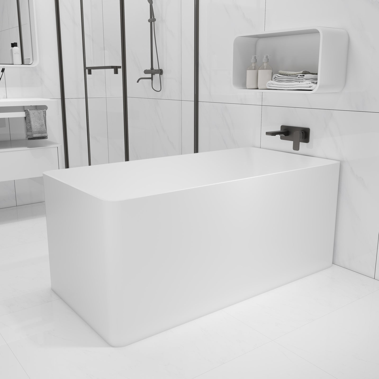 Back-To-Wall Bathtubs-INFINITE BATH, 訂造浴室潔具,Hong Kong custom bathtub,Hong Kong bathroom design company, Luxury bathtub brands Hong Kong,浴室配件,浴缸香港,Bespoke bathroom,浴室設計 公司