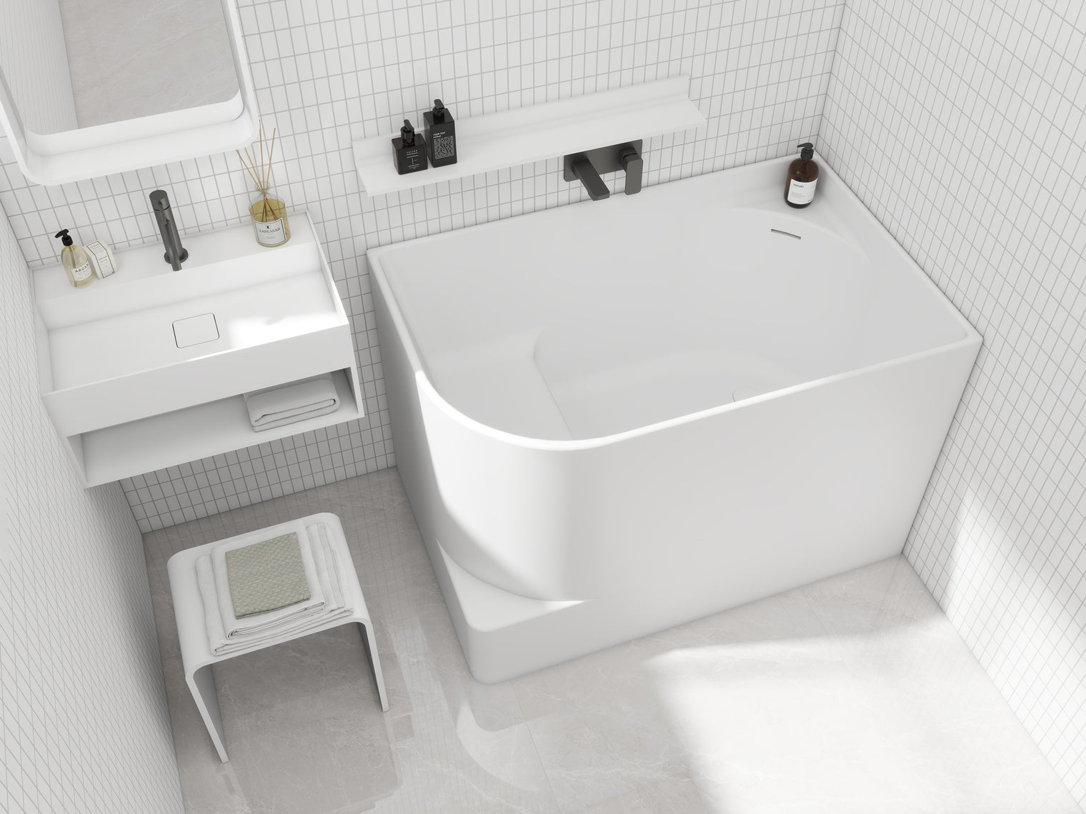 Rovigo 120L-BATHTUBS-INFINITE-訂造洗手盆,浴室翻新, small size bathtubs, custom-made bathtub HK,freestanding bathtub Hong Kong, 獨立式 浴缸 香港, premium bathtub brands HK, Where to buy bathtubs in Hong Kong, best custom bathroom furniture HK, Infinite Bath, Infinite浴缸, Cloakroom,Vanities, Mirrors,Bathroom Furniture, 浴室裝修,浴室 櫃 訂造