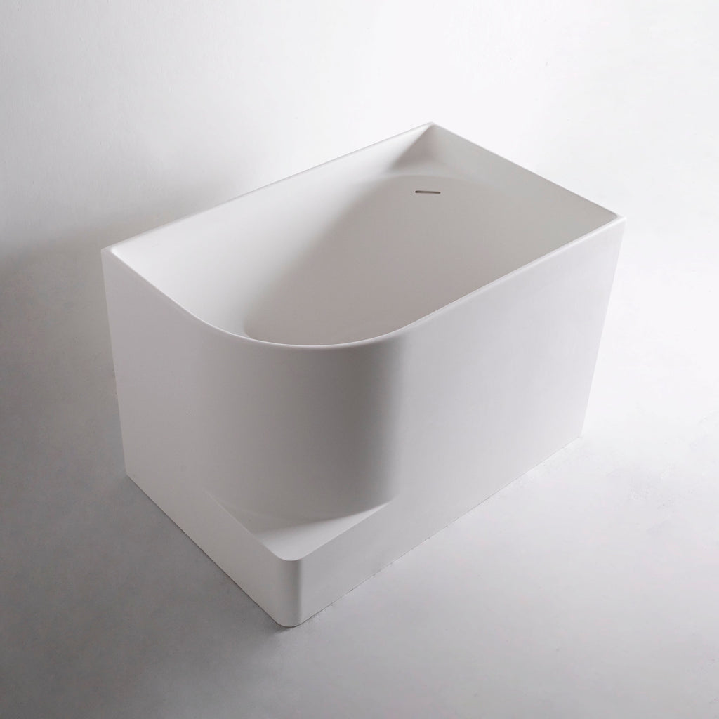 Rovigo 120L Freestanding Designer Solid Surfaces Quarter Bathtub Rovigo系列1米2矩型人造石設計師獨立式大浴缸採用特別溢水設計