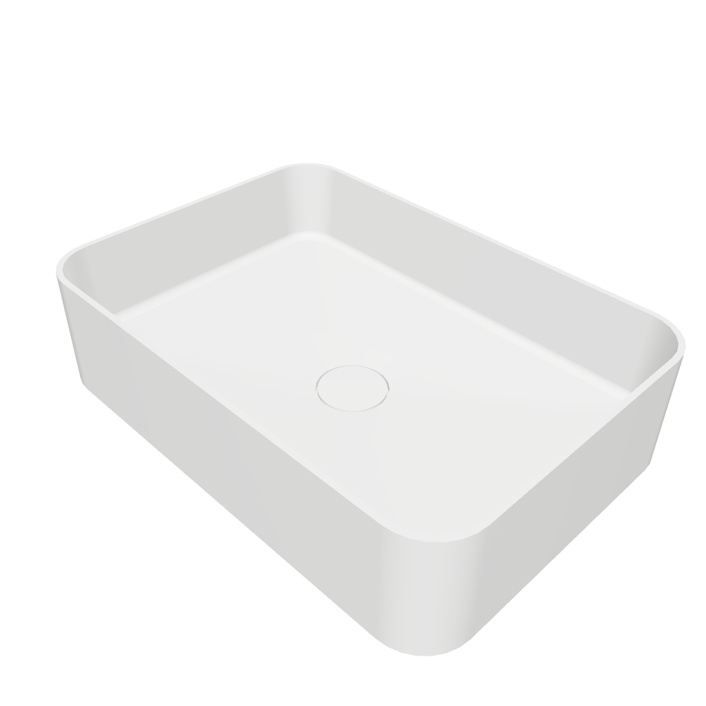 Super Thin Edge RR 50 Rounded Rectangle Solid Surfaces Overcounter Washbasin Super Thin Edge系列超薄邊50厘米圓角長方型膚感人造石台上洗手盆