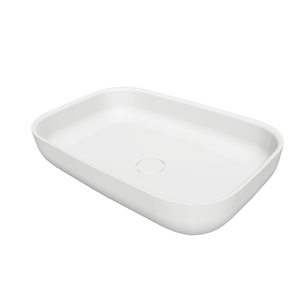 Niagara RR 60 Rounded Rectangle Solid Surfaces Overcounter Washbasin Niagara系列60厘米圓角長方型膚感人造石台上洗手盆