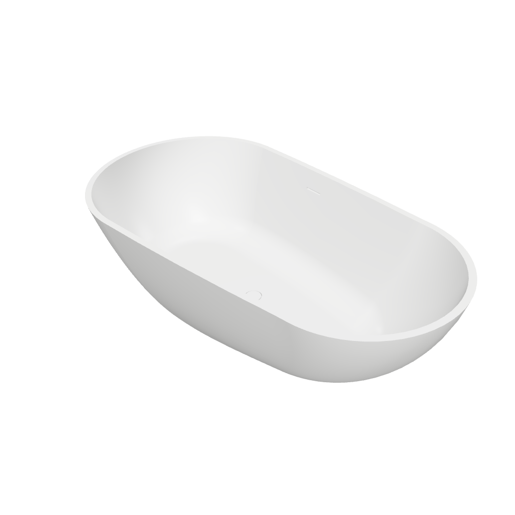 Erba 169 Freestanding Solid Surfaces Egg Bathtub Erba系列1米6蛋型人造石獨立式大浴缸採用特別溢水設計