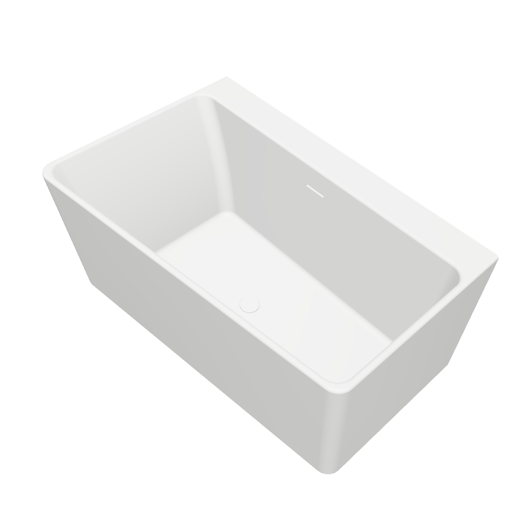 Venice 120R Freestanding Designer Rounded Rectangle Solid Surfaces Back-To-Wall Bathtub Venice系列1米2圓角長方型人造石設計師獨立靠牆式浴缸採用特別溢水設計