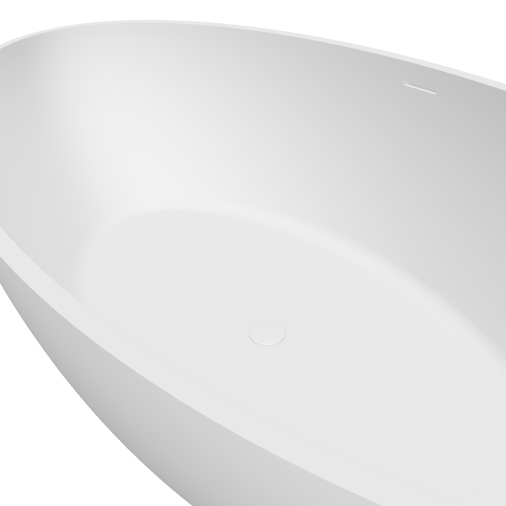 Ferrara 180 Freestanding Solid Surfaces Oval Bathtub Ferrara系列1米8圓型人造石獨立式大浴缸採用特別溢水設計