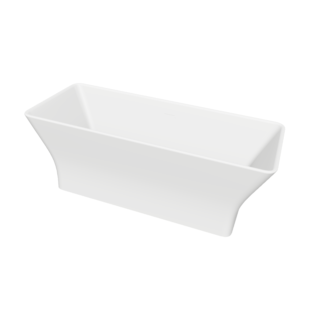 Ragusa 165 Freestanding Solid Surfaces Rounded Rectangle Bathtub Ragusa系列1米6圓角長方型人造石獨立式大浴缸採用特別溢水設計
