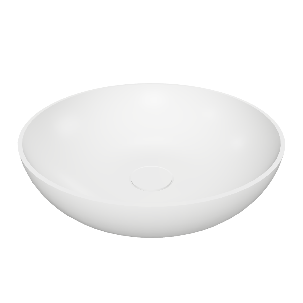 Super Thin Edge 39L Round Solid Surfaces Overcounter Washbasin Super Thin Edge系列超薄邊39厘米圓型膚感人造石台上洗手盆