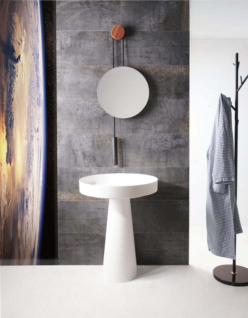 INFINITE | Float P D60 with Pedestal | Overcounter Washbasin | INFINITE Solid Surfaces