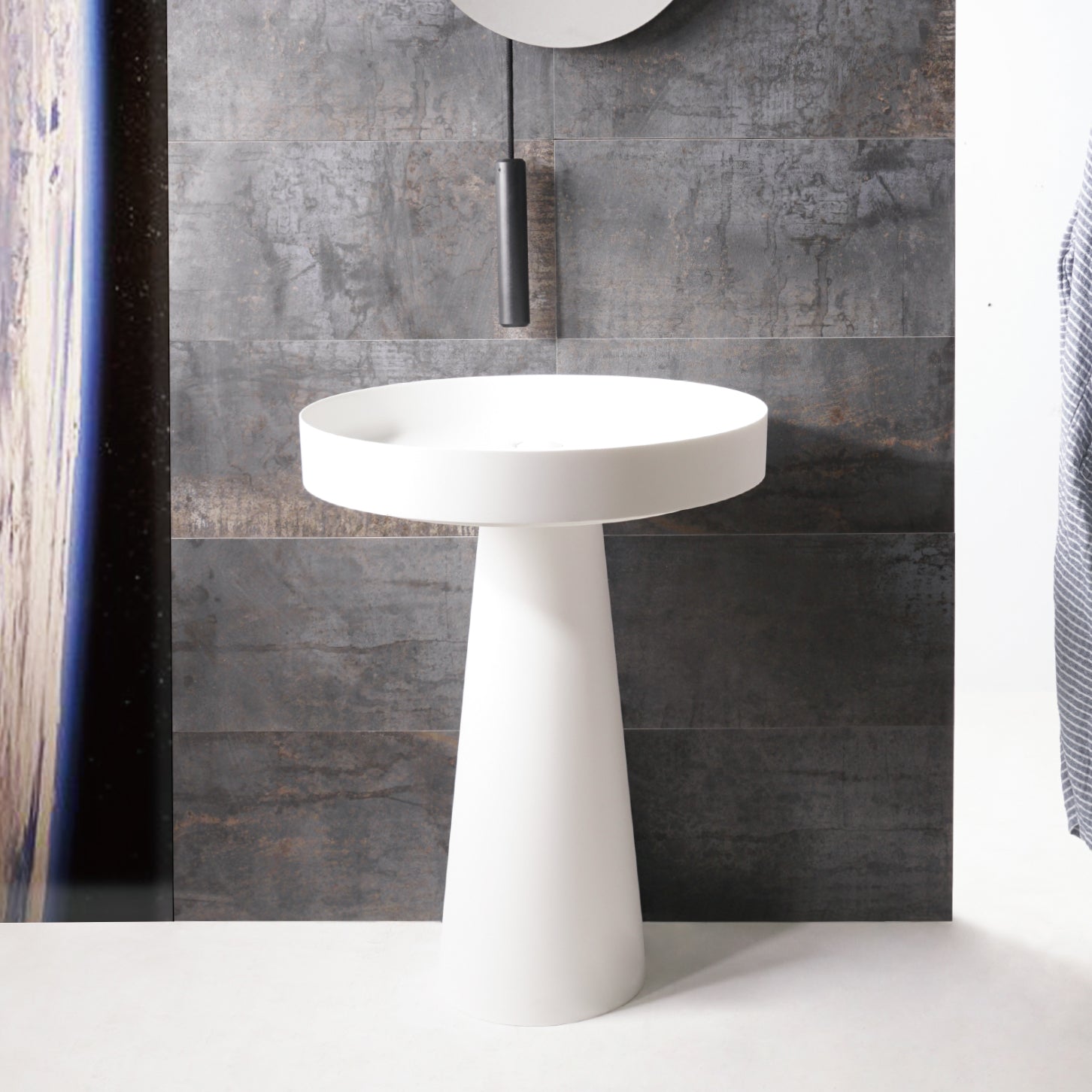 Float P D60 w/Pedestal-PEDESTAL WASHBASINS-訂造一體無縫洗手盆,Tailor made Washbasins,waterbasin hk, 浴室物料,浴室裝修,訂造洗手盆,浴室翻新,Bathroomware ,Bespoke bathroom,浴室配件,訂造浴室潔具,訂造浴室傢俬,香港 浴室設計 公司,best custom bathroom furniture HK, Infinite Bath