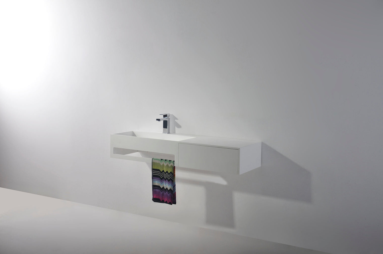 Pure WM 120L w/drawer-WALL MOUNT WASHBASINS-訂造一體無縫洗手盆,Tailor made Washbasins,waterbasin hk, 浴室物料,浴室裝修,訂造洗手盆,浴室翻新,Bathroomware ,Bespoke bathroom,浴室配件,訂造浴室潔具,訂造浴室傢俬,香港 浴室設計 公司,best custom bathroom furniture HK, Infinite Bath