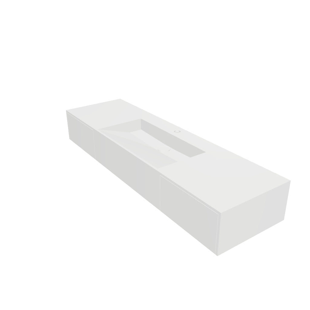 INFINITE | Pure WM 140 with 2 Drawers | Wall Mount Washbasin | INFINITE Solid Surfaces