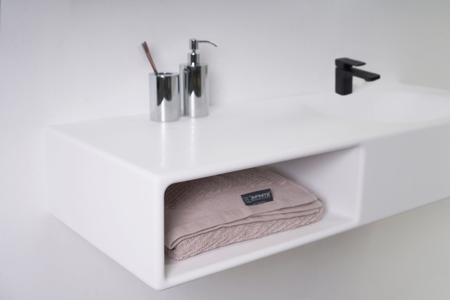 Spio WM 100R w/Shelf-WALL MOUNT WASHBASINS-訂造一體無縫洗手盆,Tailor made Washbasins,waterbasin hk, 浴室物料,浴室裝修,訂造洗手盆,浴室翻新,Bathroomware ,Bespoke bathroom,浴室配件,訂造浴室潔具,訂造浴室傢俬,香港 浴室設計 公司,best custom bathroom furniture HK, Infinite Bath