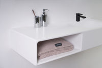 Spio WM 100R w/Shelf-WALL MOUNT WASHBASINS-訂造一體無縫洗手盆,Tailor made Washbasins,waterbasin hk, 浴室物料,浴室裝修,訂造洗手盆,浴室翻新,Bathroomware ,Bespoke bathroom,浴室配件,訂造浴室潔具,訂造浴室傢俬,香港 浴室設計 公司,best custom bathroom furniture HK, Infinite Bath