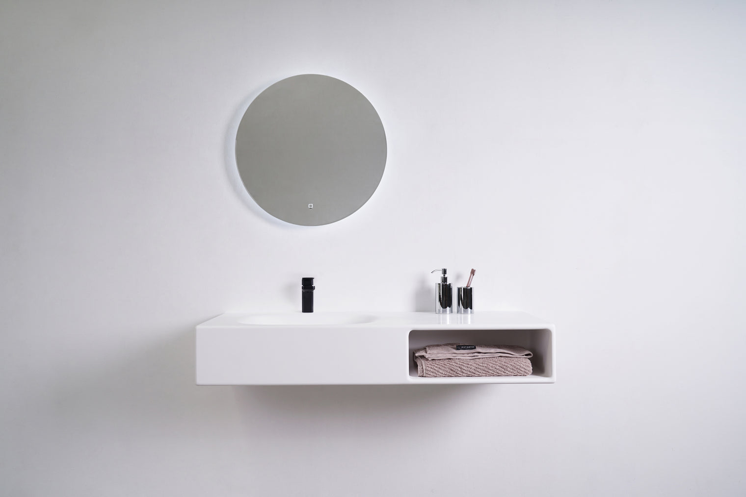 Spio WM 120L w/Shelf-WALL MOUNT WASHBASINS-訂造一體無縫洗手盆,Tailor made Washbasins,waterbasin hk, 浴室物料,浴室裝修,訂造洗手盆,浴室翻新,Bathroomware ,Bespoke bathroom,浴室配件,訂造浴室潔具,訂造浴室傢俬,香港 浴室設計 公司,best custom bathroom furniture HK, Infinite Bath