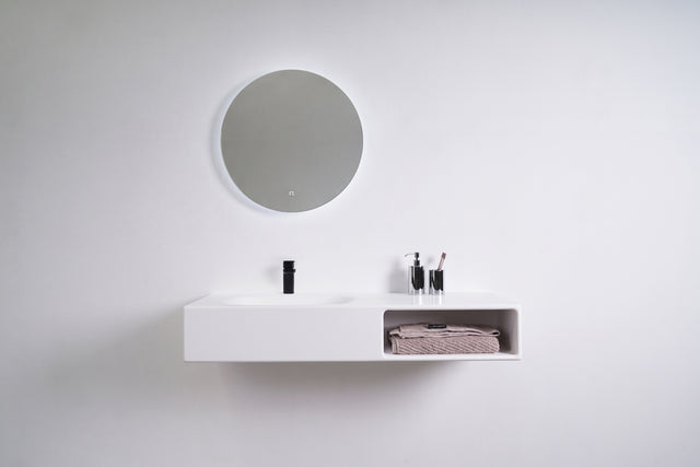 Spio WM 120L w/Shelf-WALL MOUNT WASHBASINS-訂造一體無縫洗手盆,Tailor made Washbasins,waterbasin hk, 浴室物料,浴室裝修,訂造洗手盆,浴室翻新,Bathroomware ,Bespoke bathroom,浴室配件,訂造浴室潔具,訂造浴室傢俬,香港 浴室設計 公司,best custom bathroom furniture HK, Infinite Bath