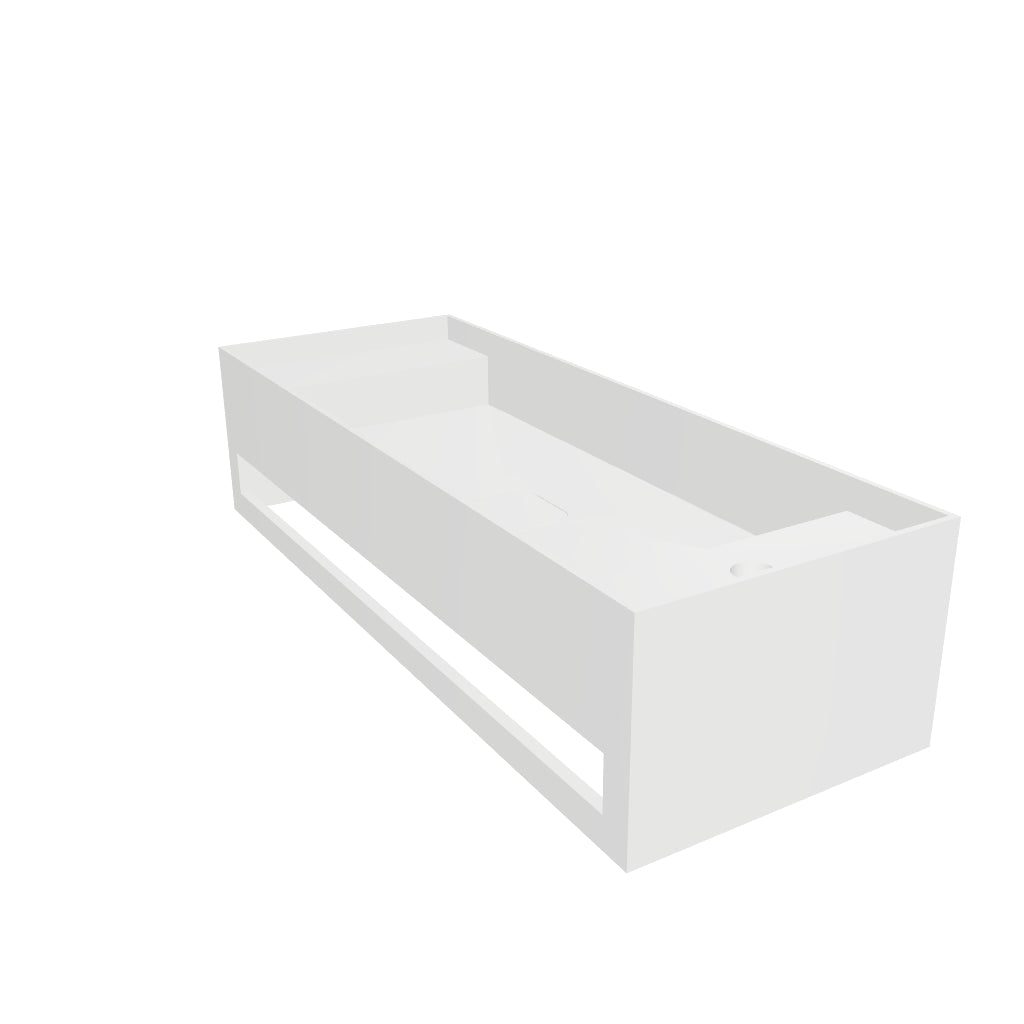 INFINITE | CUBE-X WM 80 with Towel Bar & Deck | Wall Mount Washbasin | INFINITE Solid Surfaces