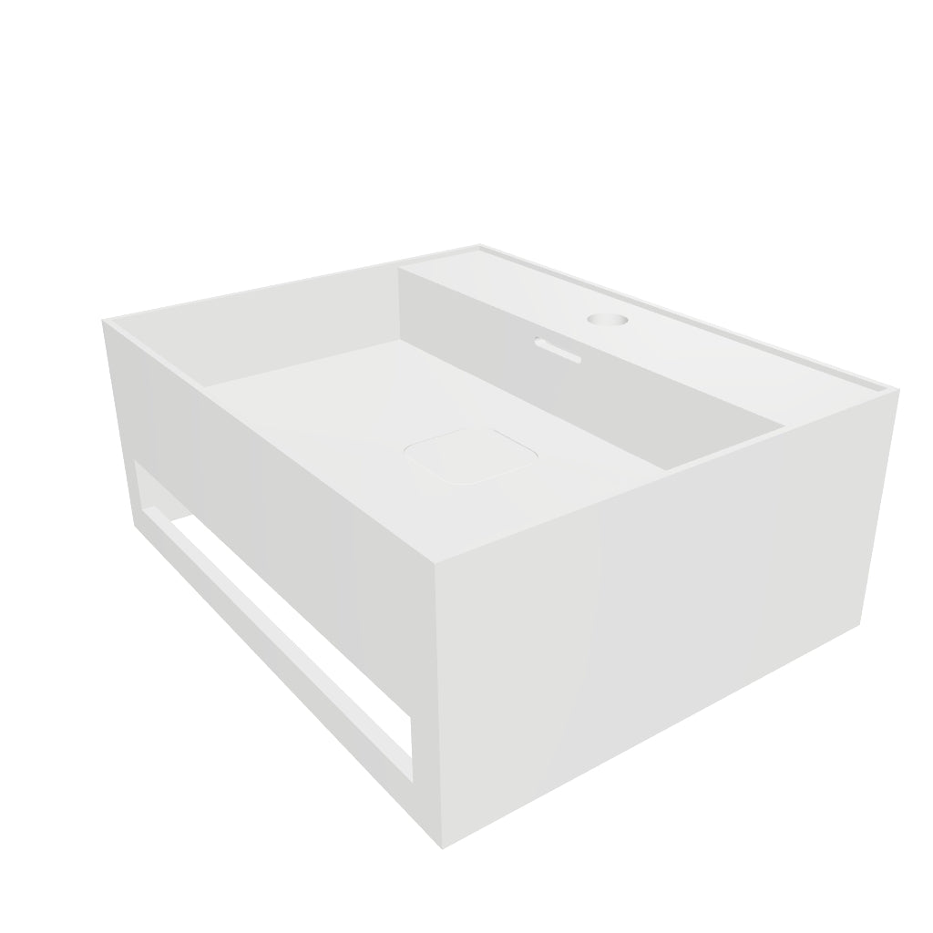 INFINITE | CUBE-X WM 50 with Towel Bar | Wall Mount Washbasin | INFINITE Solid Surfaces