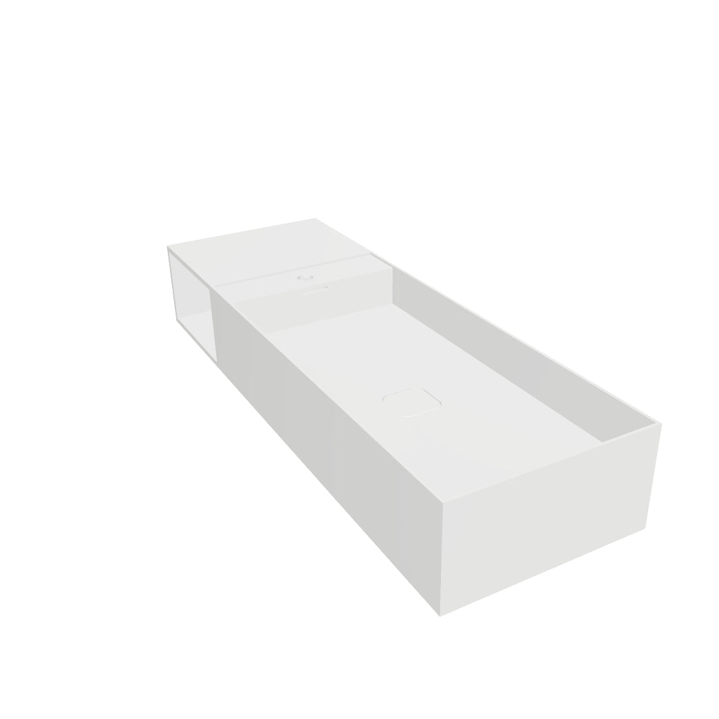 INFINITE | CUBE-X WM 120R with Shelf | Wall Mount Washbasin | INFINITE Solid Surfaces