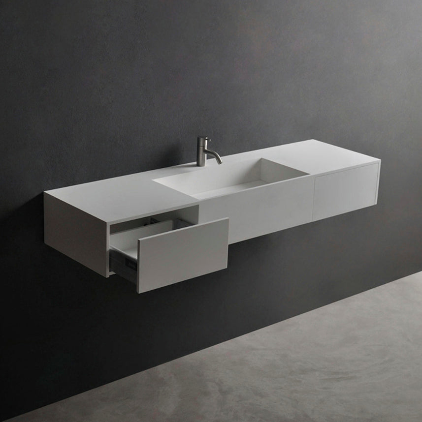 INFINITE | CUBE-X WM 120 with Drawers | Wall Mount Washbasin | INFINITE Solid Surfaces