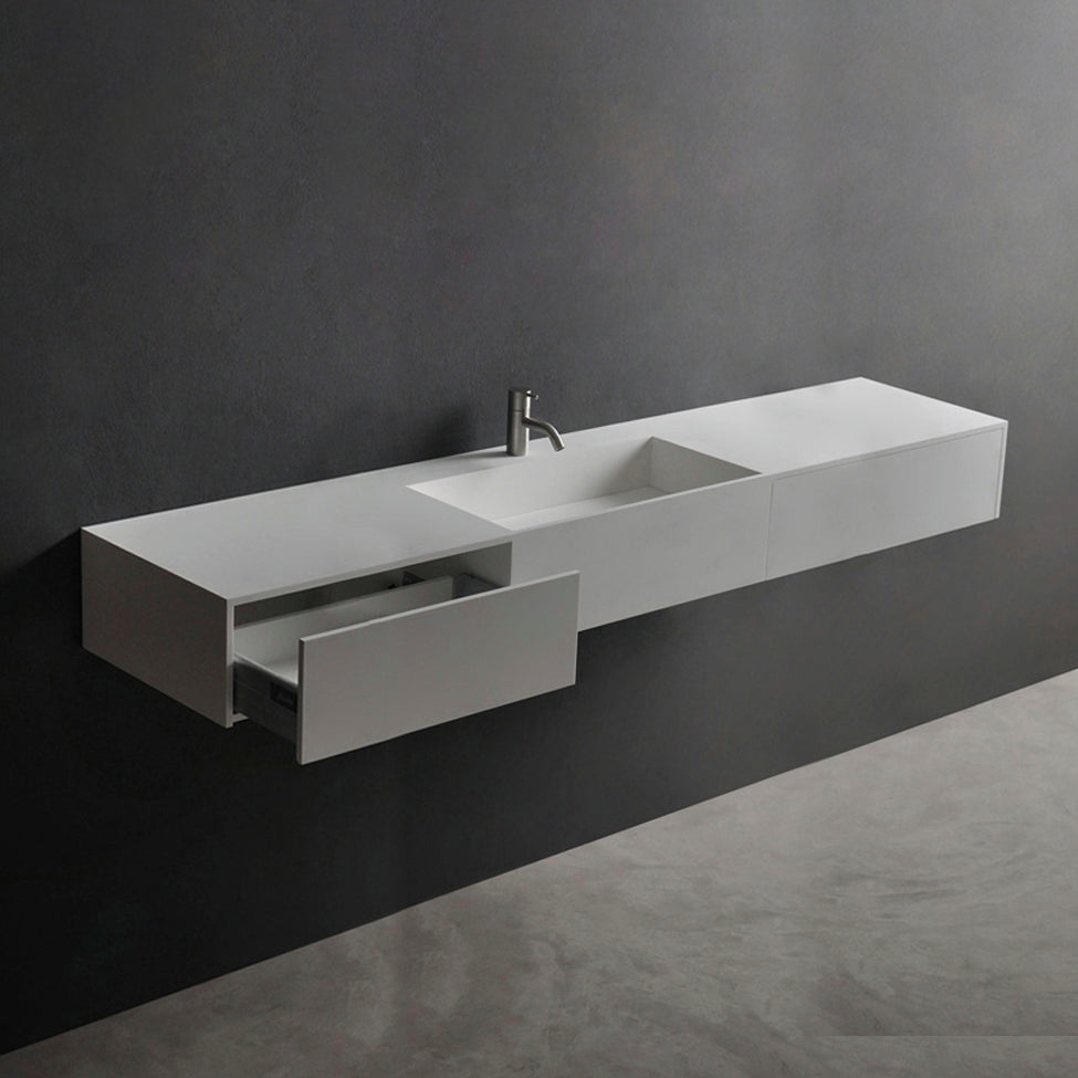 INFINITE | CUBE-X WM 140 with Drawers | Wall Mount Washbasin | INFINITE Solid Surfaces