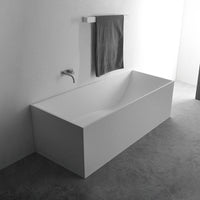Lugano 170 Freestanding Solid Surfaces Rectangle Bathtub Lugano系列1米7長方型人造石獨立式大浴缸採用特別溢水設計