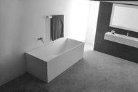 Lugano 170 Freestanding Designer Solid Surfaces Rectangle Bathtub Lugano系列1米7長方型人造石設計師獨立式大浴缸採用特別溢水設計