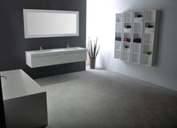 Lugano 170 Freestanding Solid Surfaces Rectangle Bathtub Lugano系列1米7長方型人造石獨立式大浴缸採用特別溢水設計