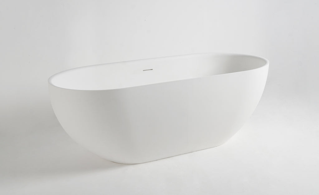 Rieti 178 Freestanding Solid Surfaces Ellipse Bathtub Rieti系列1米7橢圓型人造石獨立式大浴缸採用特別溢水設計