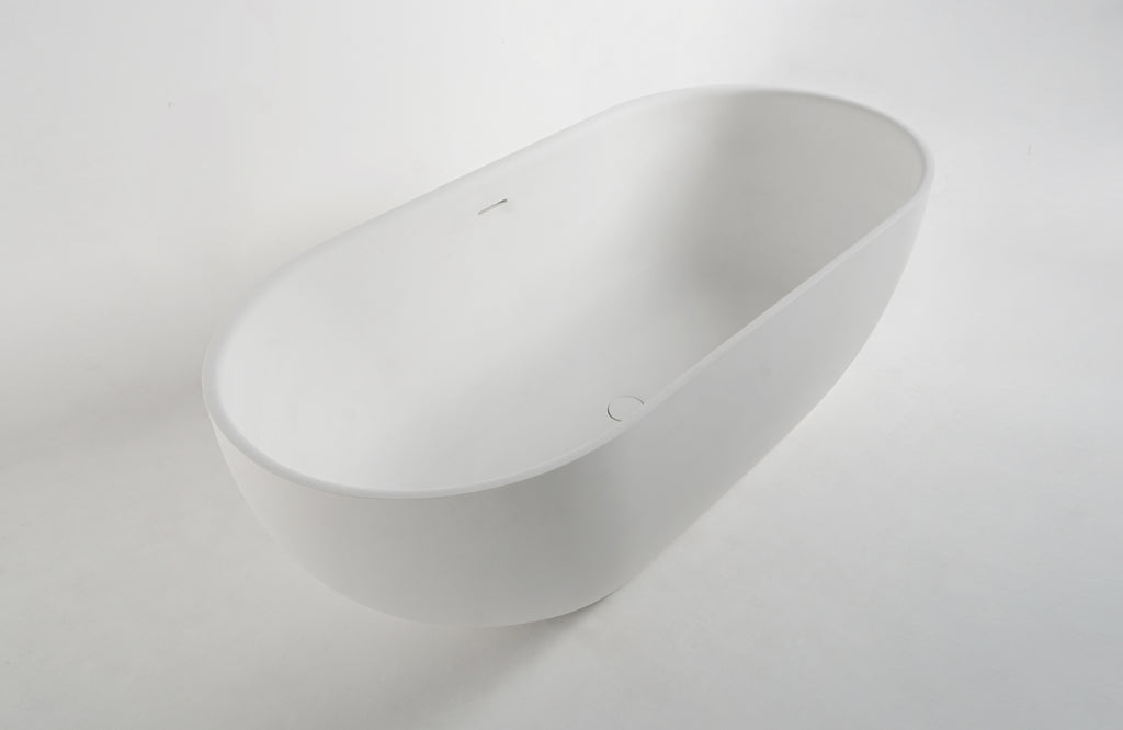 Rieti 178 Freestanding Solid Surfaces Ellipse Bathtub Rieti系列1米7橢圓型人造石獨立式大浴缸採用特別溢水設計
