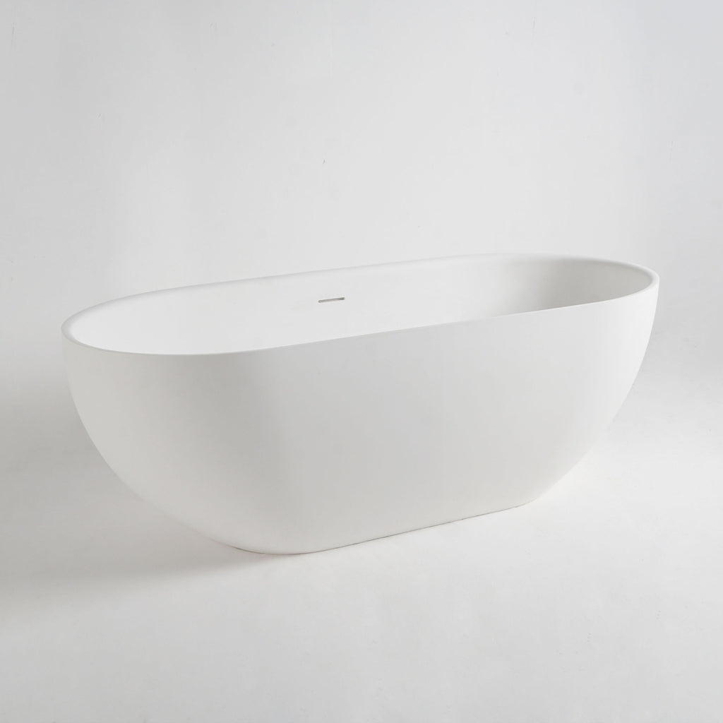Rieti 178 Freestanding Solid Surfaces Ellipse Bathtub Rieti系列1米7橢圓型人造石獨立式大浴缸採用特別溢水設計