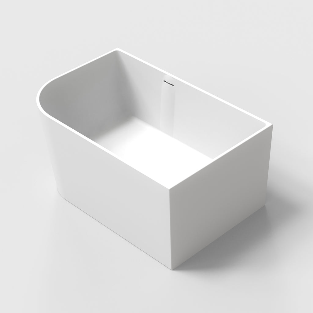 Siena 120L Freestanding Designer Quarter Solid Surfaces Corner Bathtub Siena系列1米2矩型人造石設計師獨立角落式蝸居浴缸採用特別溢水設計